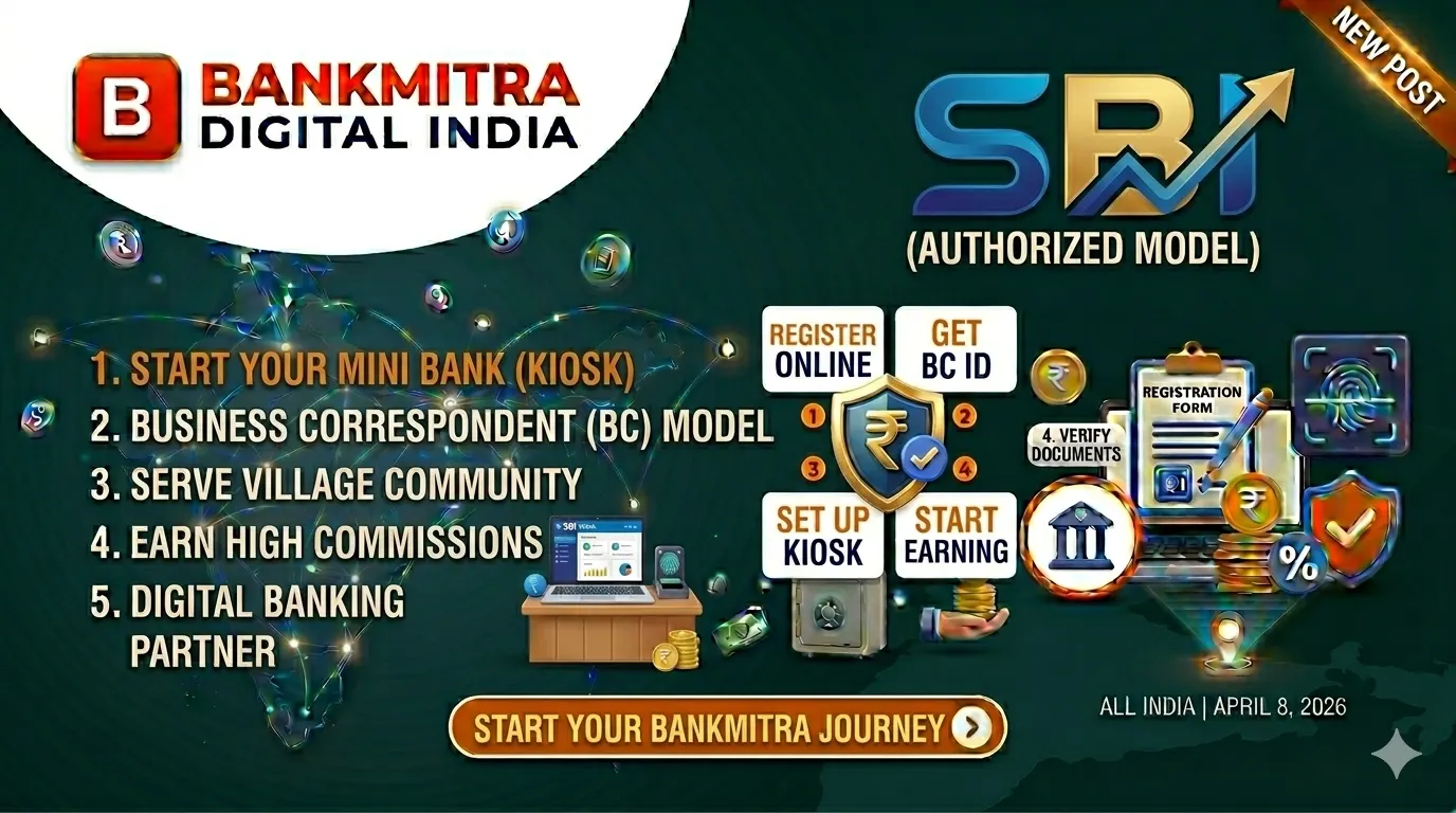SBI CSP Center Village Online Registration 2026 - Bank Mitra Digital India